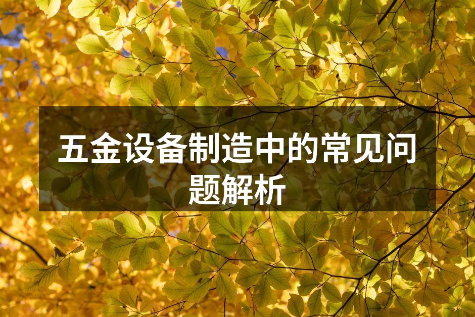 先进的五金设备制造现场